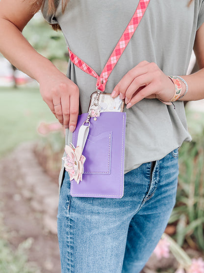 DIY Phone and Go Leather Crossbody Purse Kit, Purple (sewing machine friendly!)
