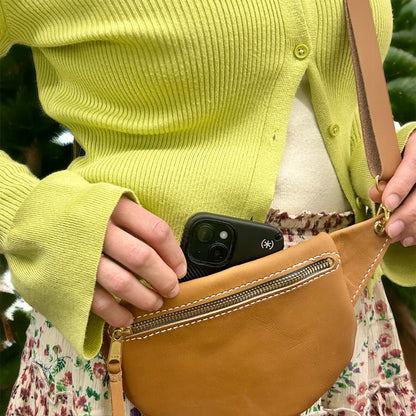 Tan Sling and Go Leather Fanny Pack