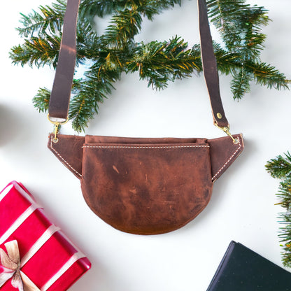 Brown Sling and Go Leather Fanny Pack