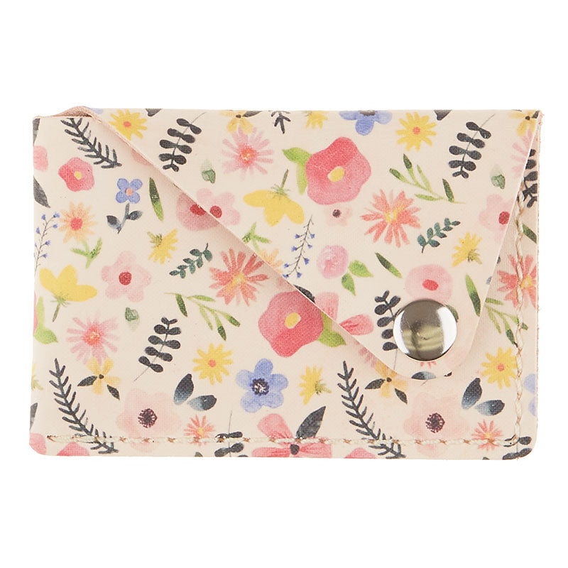 Garden Floral Finished Snap Leather Wallet