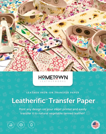 Leatherific Transfer Paper and Veg Tan Leather Bundle 8 1/2" By 11"