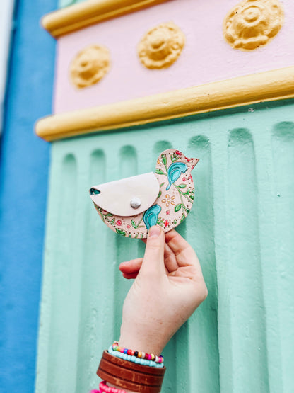 DIY Leather Bird Coin Purse