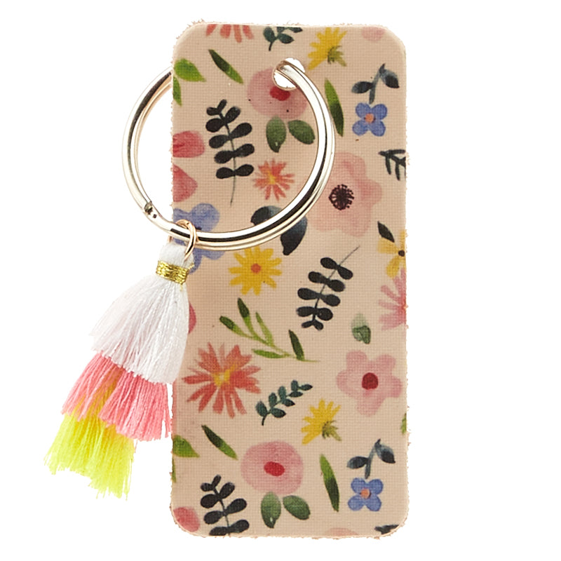 Wildflower Leather Keychain