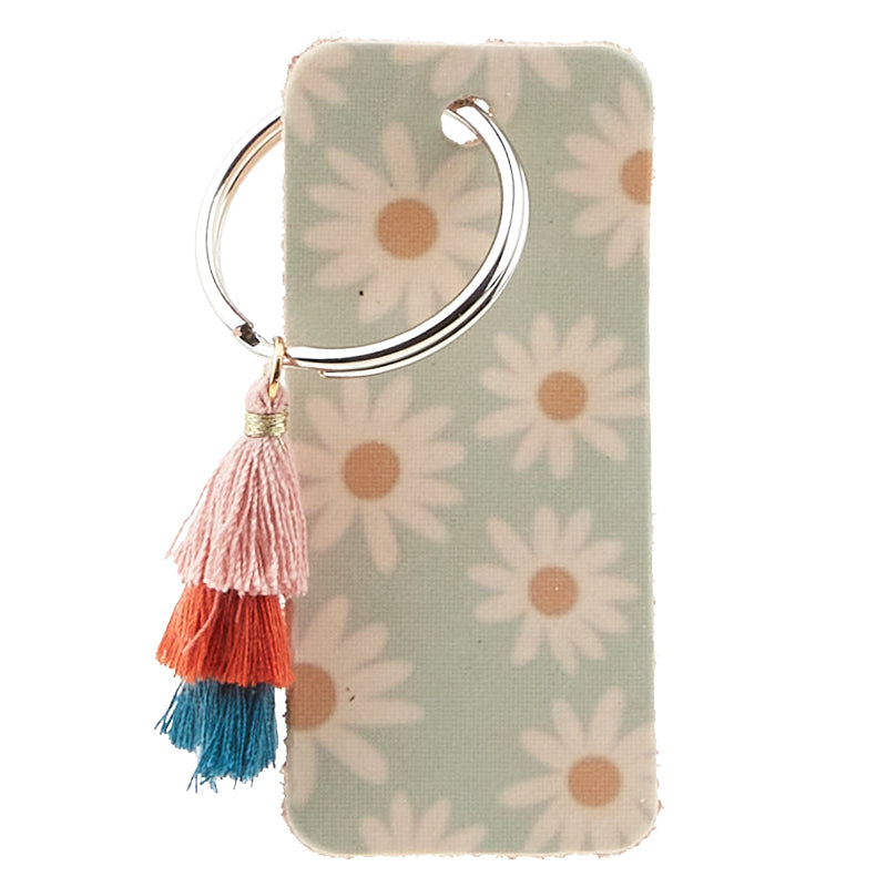 Peony Leather Keychain