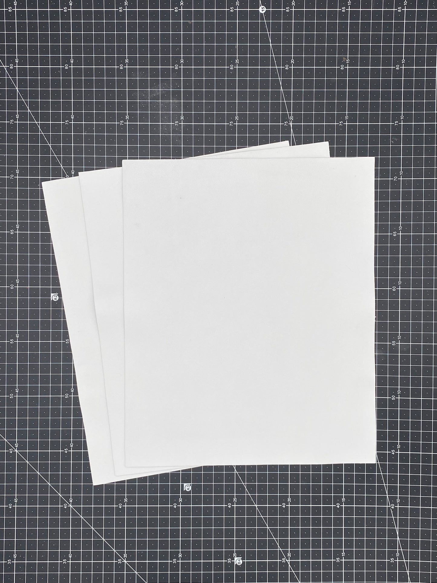 White Lamb Leather Crafting Sheets, 3 Pack 8 1/2" By 11"