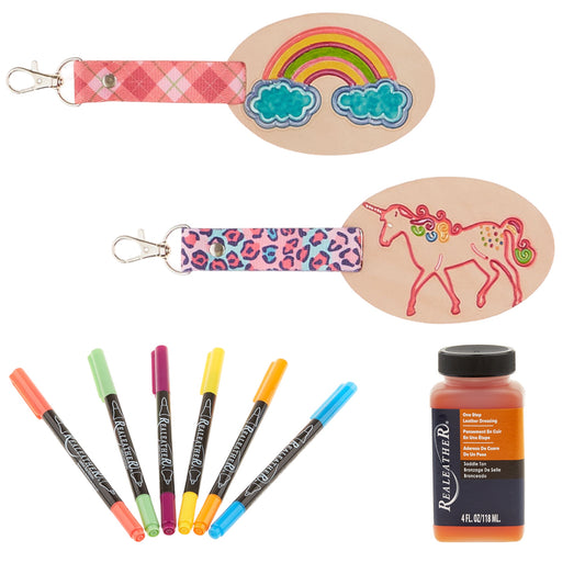 Rainbow and Unicorn DIY Backpack Tag Bundle