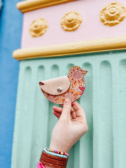 DIY Leather Bird Coin Purse