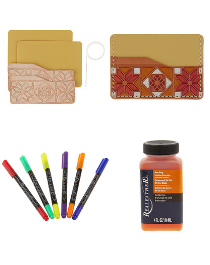 Quilted DIY Leather Card Wallet Bundle