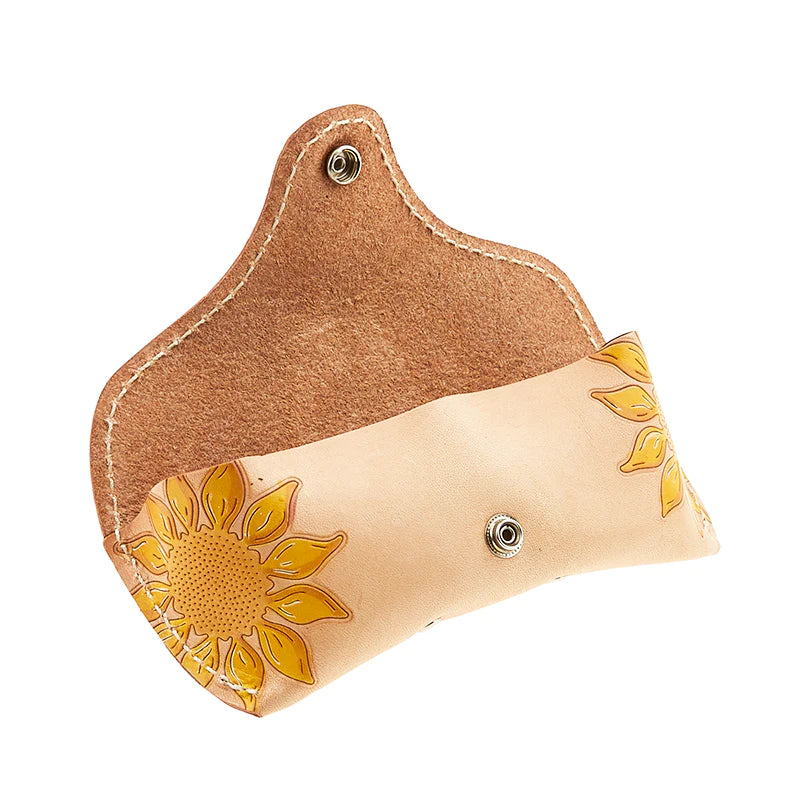 Sunflower DIY Leather Eyeglass Case