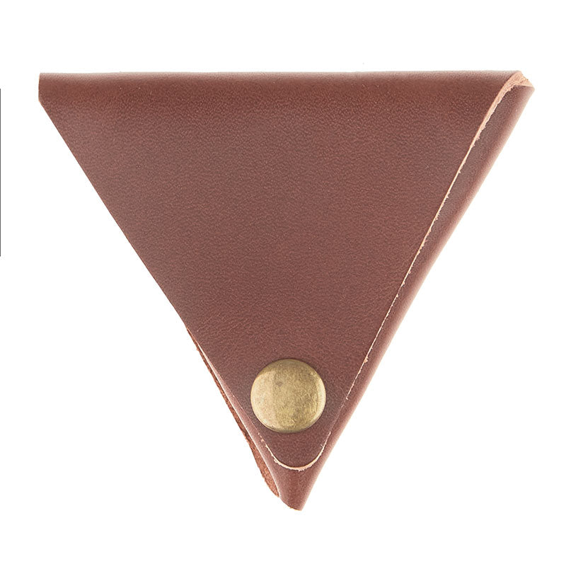 Leather Triangle Coin Pouch (Brown Tones)