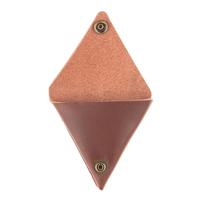 Leather Triangle Coin Pouch (Brown Tones)