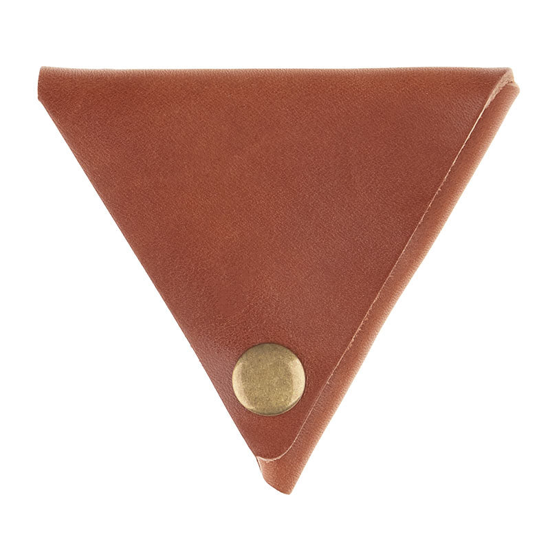 Leather Triangle Coin Pouch (Brown Tones)