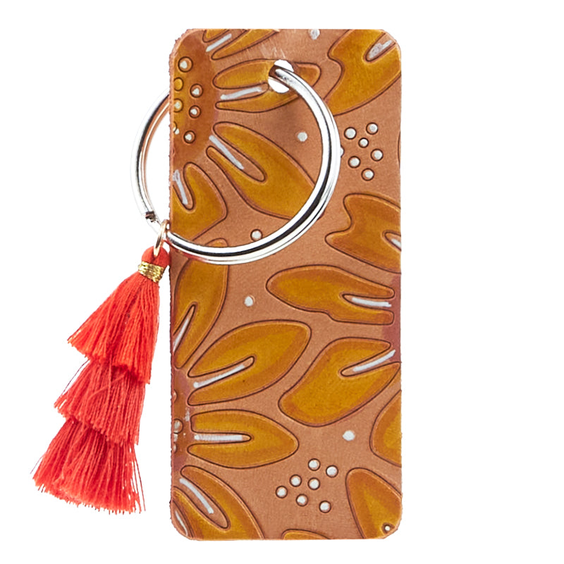 Quilt DIY Rectangle Leather Keychain