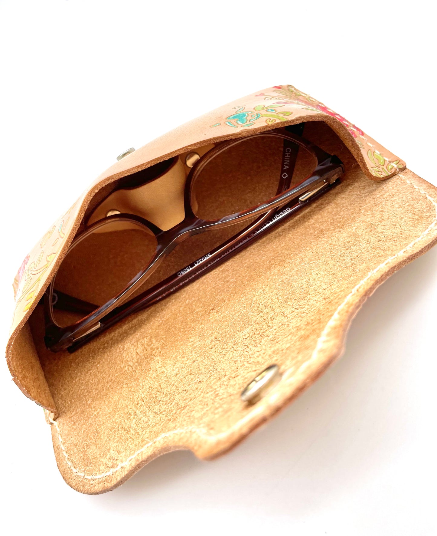 Peony DIY Leather Eyeglass Case