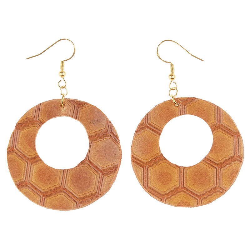 Peony DIY Leather Earring Open Circle