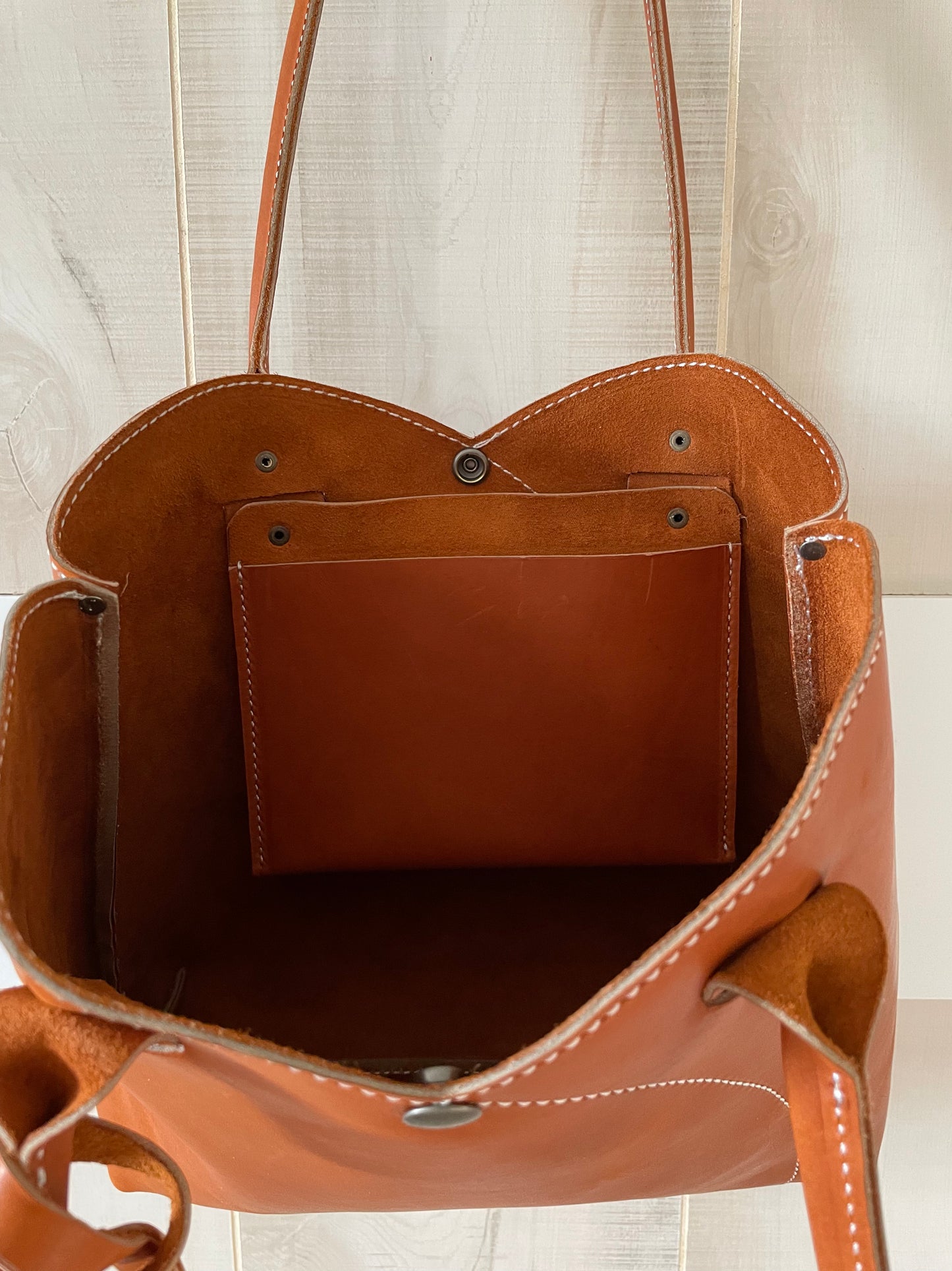 Leather Tulip Tote