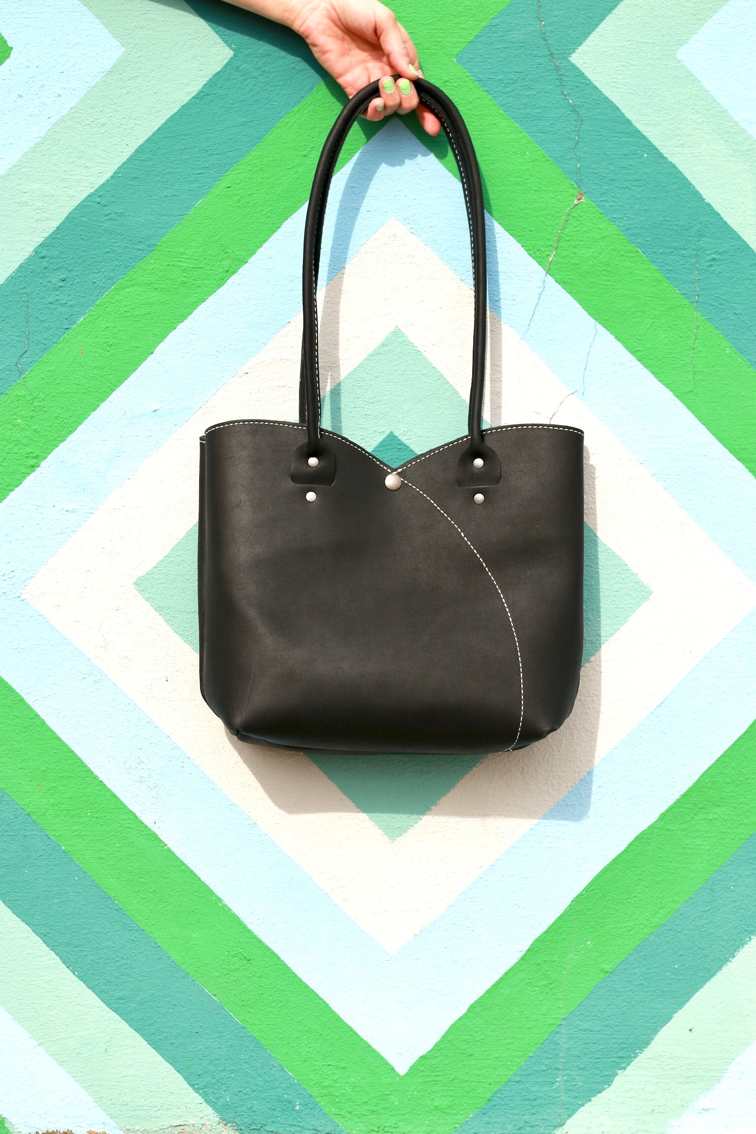 Leather Tulip Tote